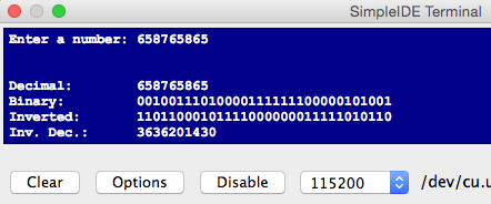 Inverting Binary Numbers